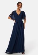 Bubbleroom Occasion Butterfly sleeve chiffon gown Navy 44