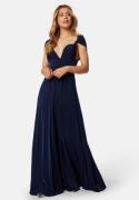 Goddiva Multi Tie Maxi Dress Navy XXS (UK6)