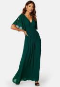 Bubbleroom Occasion Butterfly sleeve chiffon gown Dark green 46