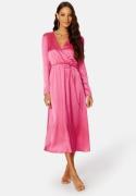 Bubbleroom Occasion Rae Satin Dress Pink 2XL