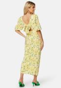 Bubbleroom Occasion Balloon Sleeve Bow Midi Dress Yellow/Floral 44