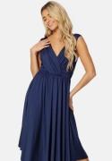 Bubbleroom Occasion Draped Soft Midi Dress Dark blue XL