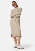 VILA Ril Crew Neck Midi Dress Natural Melange L