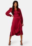 Object Collectors Item Sateen Wrap Dress Red Dahlia 36