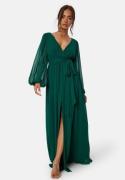 Goddiva Long Sleeve Chiffon Dress Green XXS (UK6)