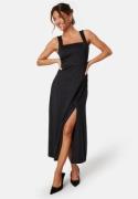 BUBBLEROOM Square Neck Sleeveless Slit Dress Black XS