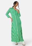 Y.A.S Savanna Long Shirt Dress Quiet Green Stripes XS