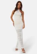 BUBBLEROOM Fine Knitted Crochet Dress Offwhite XS