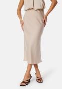 BUBBLEROOM Midi Satin Skirt Light nougat 42