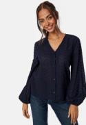 Happy Holly Broderie Anglaise V-Neck Blouse Navy 52/54
