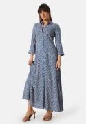 Y.A.S Savanna Long Shirt Dress Bluing AOP:Disty Flo S