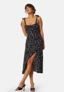 TOMMY JEANS Midi Floral Ruffle Dress Black/Patterned XS