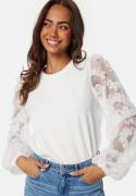 Happy Holly Mesh Sleeve Top Offwhite 44/46