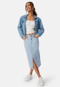 Happy Holly Denim Midi Slit Skirt Light blue 48