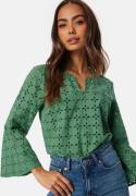 Happy Holly Broderie Anglaise Blouse Green 32/34