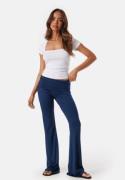 BUBBLEROOM Fold Over Flared Trousers Navy M