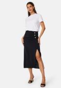 BUBBLEROOM Matilde Midi Button Skirt Black XL