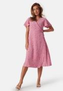 VILA Lovie S/S Wrap Midi Dress Sweet Lavender AOP:A 38