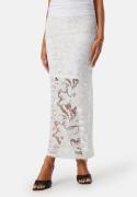 BUBBLEROOM Midi Lace Skirt White 38