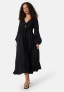 BUBBLEROOM V-neck Strap L/S Dress Black XL