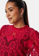 BUBBLEROOM Lace L/S Blouse Red XL