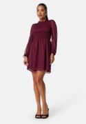 BUBBLEROOM Smock L/S Dress  Wine-red S