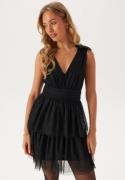 Bubbleroom Occasion Tulle Frill Short Dress Black 38