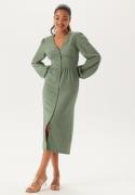 BUBBLEROOM Structure Button Midi Dress Dusty green S