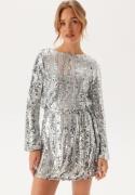 VERO MODA Vmefa Ls Short Dress Silver Detail:sequins M