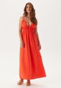 BUBBLEROOM Tie Strap Maxi Dress   red L