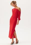 John Zack Off Shoulder Midaxi Dress Red M (UK12)