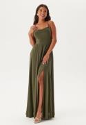 Bubbleroom Occasion Waterfall Soft Gown Khaki green XL