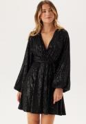 Bubbleroom Occasion Sequin Balloon Sleeve Dress Black 3XL