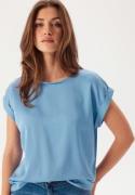 VILA Viellette S/S Satin Top Blissful Blue 40