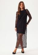 VILA Vibiana Lace L/S ANKLE DRESS A Black Beauty 40