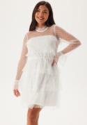 BUBBLEROOM Dotted Mesh L/S Dress White 42