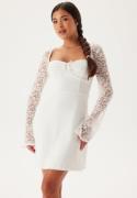 Bubbleroom Occasion Lace Sleeve Bustier Dress White 42