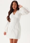 Bubbleroom Occasion Broderie Anglaise Balloon Sleeve Dress White M