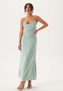 Bubbleroom Occasion Waterfall Satin Ankle dress Dusty green 38