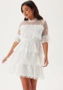 BUBBLEROOM Frill Lace Dress White 40