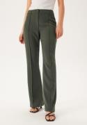 BUBBLEROOM Flared Structured Suit Trousers Dark green 42