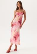 Bardot Adoni Printed Mesh Midi Dress 132801 Pink Tie Dye 34(UK6)