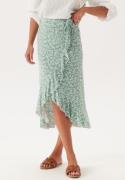 Happy Holly Selima Frill Wrap Skirt Green/Floral 48/50