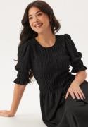 Happy Holly Short Sleeve Smock Dress Black 40/42