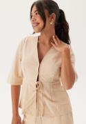 Happy Holly Soft Short Sleeve Blazer Light beige 48/50