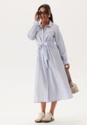 Happy Holly Tie Detail Cotton Shirt Dress Blue/Striped 52/54