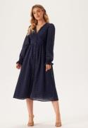 BUBBLEROOM Broderie Anglaise Midi Dress Dark blue 38