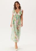 VERO MODA Vmjosie Sl Ankle Frill Dress Birds Egg Green Aop:myra XL