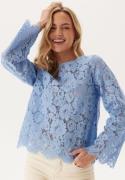 BUBBLEROOM Scalloped Edge Lace Blouse Light blue L