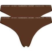 Calvin Klein Trosor 2P One Cotton Stretch Plus Thong Mörkbrun bomull 3...